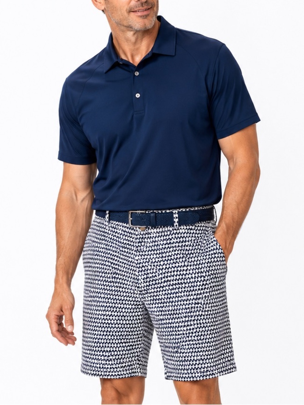 Hudson & Barrow Gentlemen's Outfitters All Over Pattern Chino Shorts 36